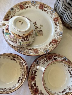 4 Tea Cup Sets Sarreguemines Kyoto